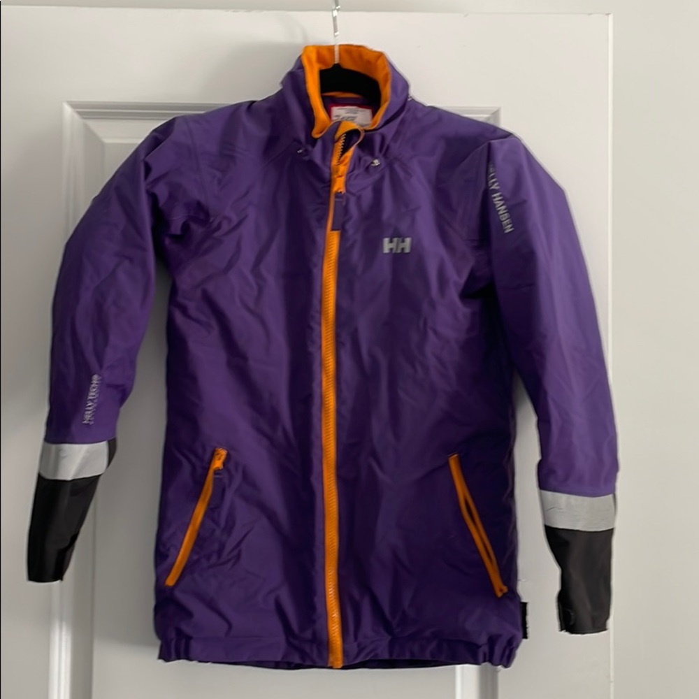 Helly Hansen Kids Purple Puffer Jacket with Orange Accents